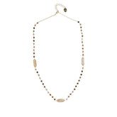 Connie Craig Carroll Pearl & Multicolor Tourmaline Beaded Station Necklace 22"